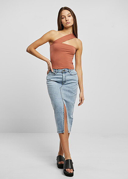 Urban Classics Damen One Strap Top terracotta dunkel orange
