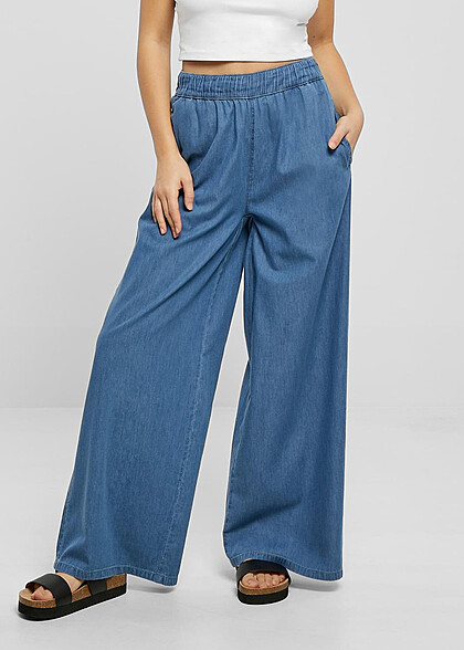 Urban Classics Damen Leichte Jeans-Hose mit 2-Pockets sky hell blau