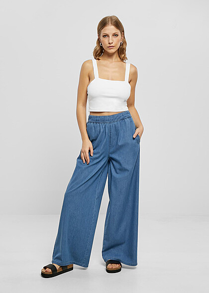 Urban Classics Damen Leichte Jeans-Hose mit 2-Pockets sky hell blau