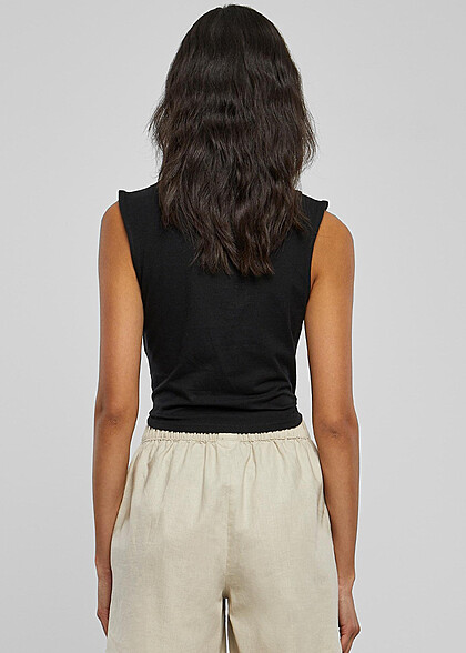 Urban Classics Damen Cropped Corsage Top schwarz