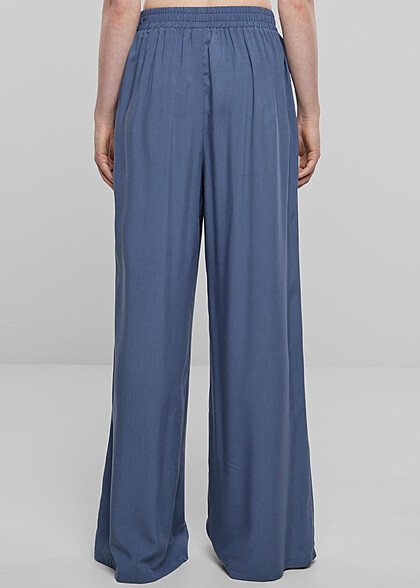 Urban Classics Damen Viskose Hose mit weiten Beinen vintage blau