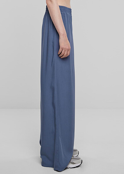Urban Classics Damen Viskose Hose mit weiten Beinen vintage blau