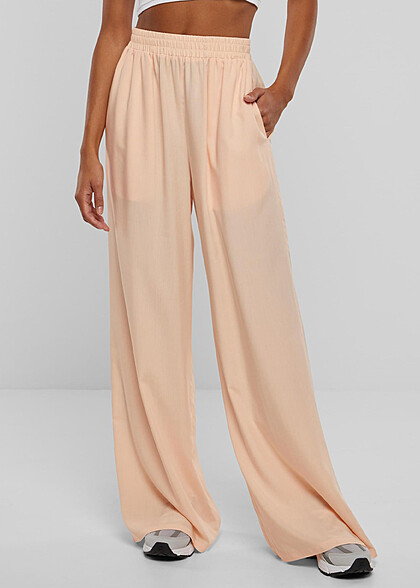 Urban Classics Damen Viskose Hose mit weiten Beinen soft apricot orange