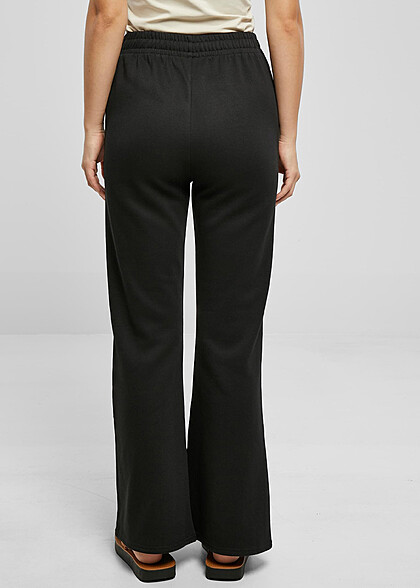 Urban Classics Damen Terry Hose mit weiten Beinen schwarz