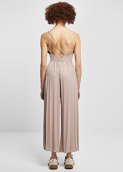 Urban Classics Damen Modal Spaghetti Jumpsuit dusk rose
