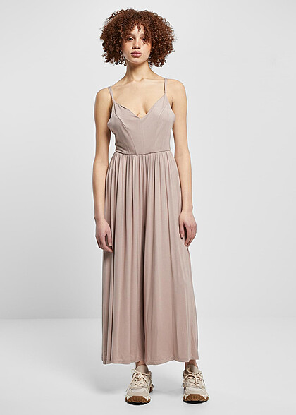 Urban Classics Damen Modal Spaghetti Jumpsuit dusk rose