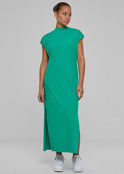 Urban Classics Damen Extended Shoulder Kleid mit Rundhals fern grn