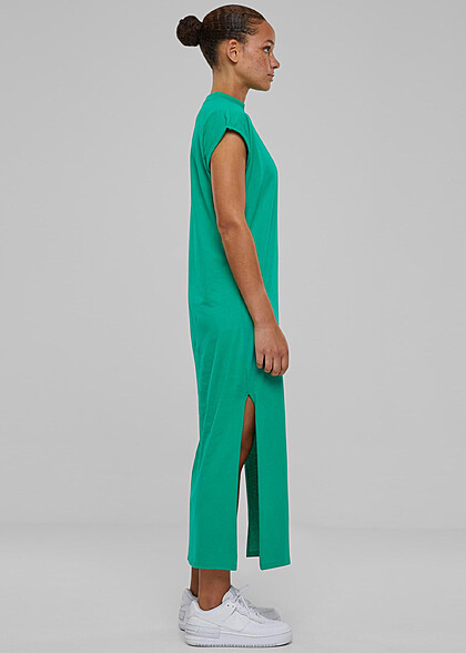 Urban Classics Damen Extended Shoulder Kleid mit Rundhals fern grün