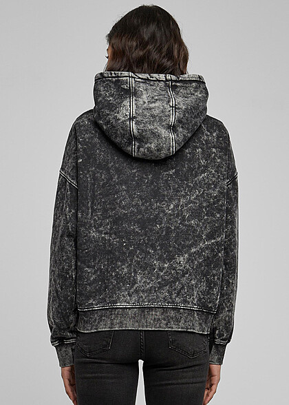 Urban Classics Damen Oversized Towel Hoodie im Washed-Look schwarz