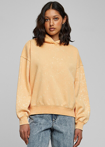 Urban Classics Damen Oversized Towel Hoodie im Washed-Look pale orange