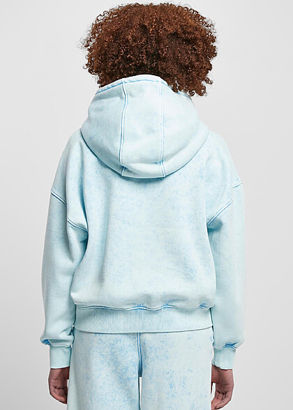 Urban Classics Damen Oversized Towel Hoodie im Washed-Look baltic blau