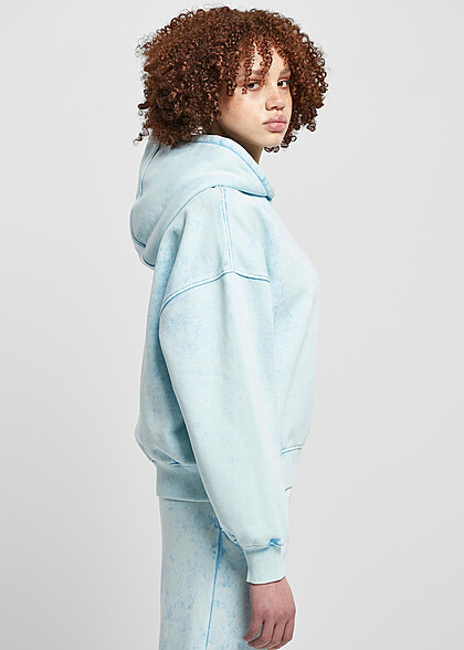 Urban Classics Damen Oversized Towel Hoodie im Washed-Look baltic blau