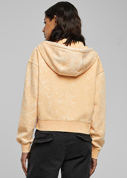 Urban Classics Damen Oversized Towel ZipHoodie im Washed-Look pale orange