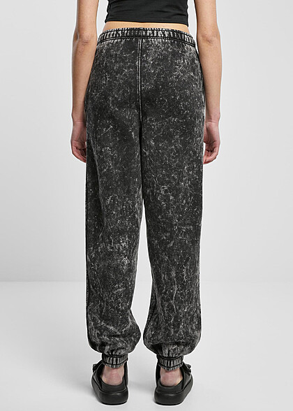 Urban Classics Damen Stone Washed Towel Jogginghose mit 2-Pockets schwarz