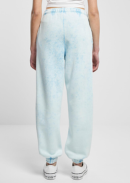 Urban Classics Damen Stone Washed Towel Jogginghose mit 2-Pockets baltic blau