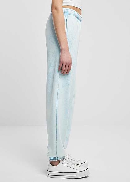 Urban Classics Damen Stone Washed Towel Jogginghose mit 2-Pockets baltic blau