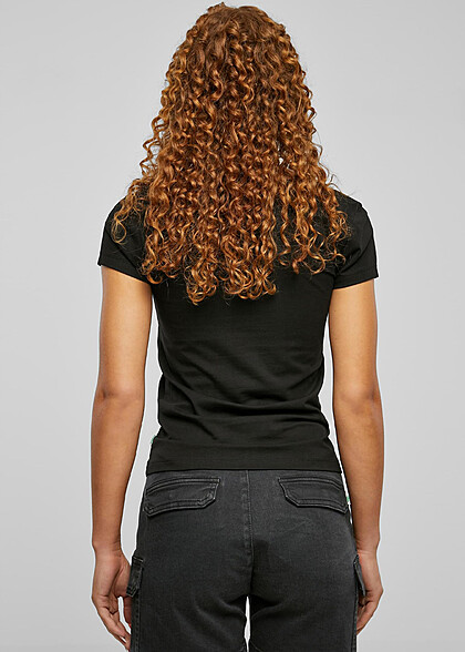 Urban Classics Damen Organic Asymmetric T-Shirt schwarz