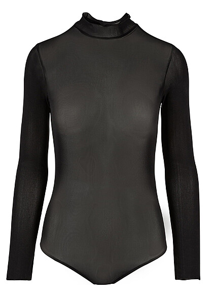 Urban Classics Damen Mesh Turtleneck Body schwarz