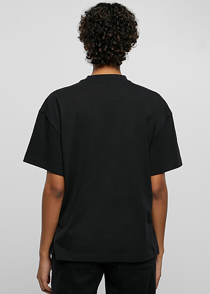 Urban Classics Damen Oversized T-Shirt mit Logo Branding schwarz