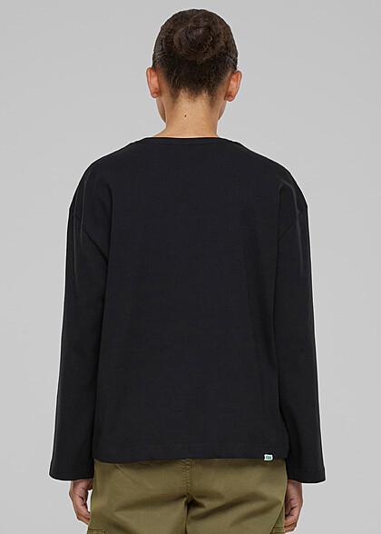 Urban Classics Damen Organic Oversized Basic Longsleeve mit Rundhals schwarz