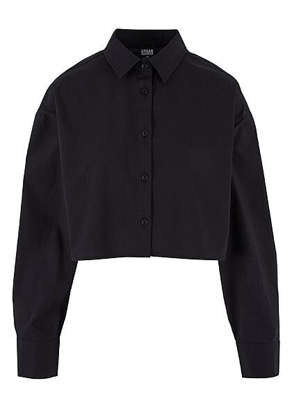 Urban Classics Damen Cropped Oversized Bluse schwarz