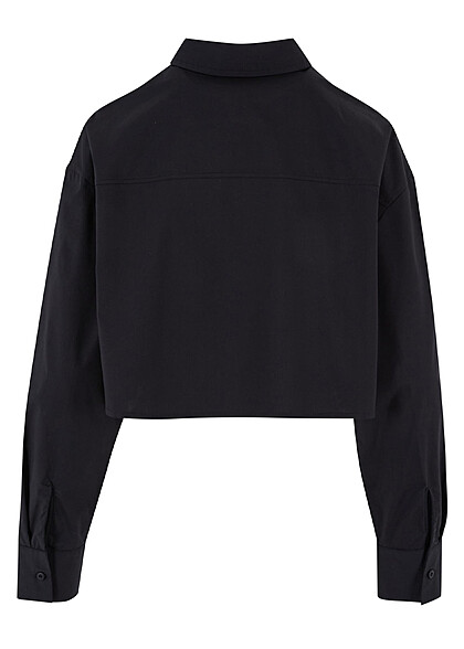 Urban Classics Damen Cropped Oversized Bluse schwarz