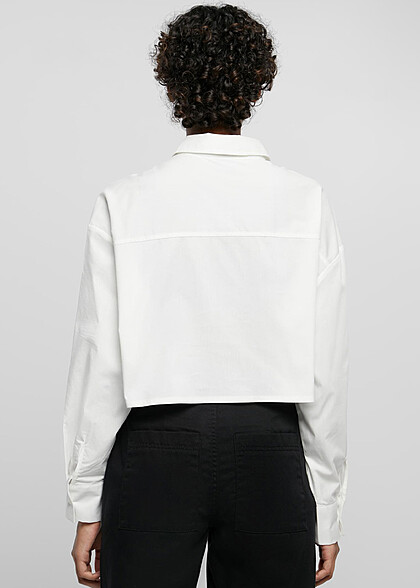 Urban Classics Damen Cropped Oversized Bluse weiss