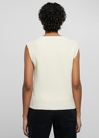 Urban Classics Damen Slipover Stricktop mit Rundhals sand beige