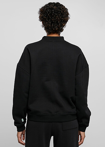 Urban Classics Damen Organic Oversized Sweater Pullover mit Rundhals schwarz