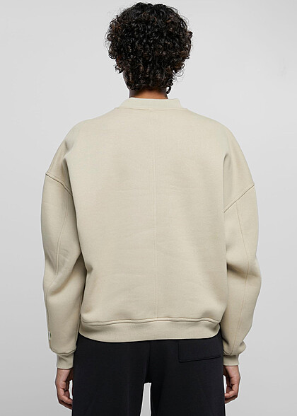 Urban Classics Damen Organic Oversized Sweater Pullover mit Rundhals wetsand beige