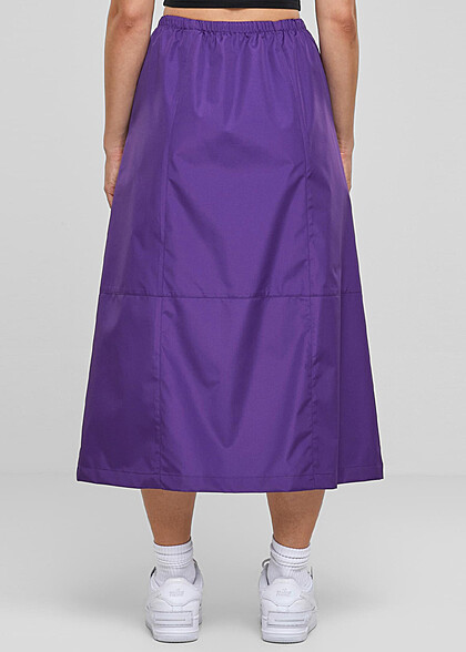Urban Classics Damen Ripstop Midi Rock im Parachute Design realviolet lila