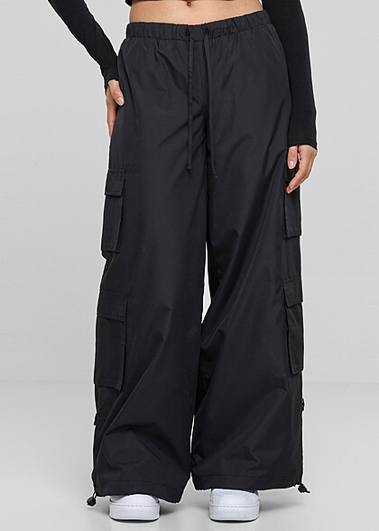Urban Classics Damen Ripstop Double Cargohose schwarz