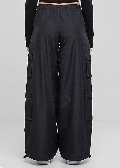 Urban Classics Damen Ripstop Double Cargohose schwarz