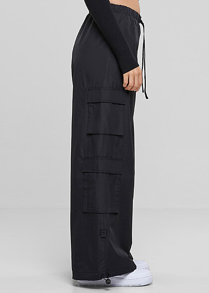 Urban Classics Damen Ripstop Double Cargohose schwarz