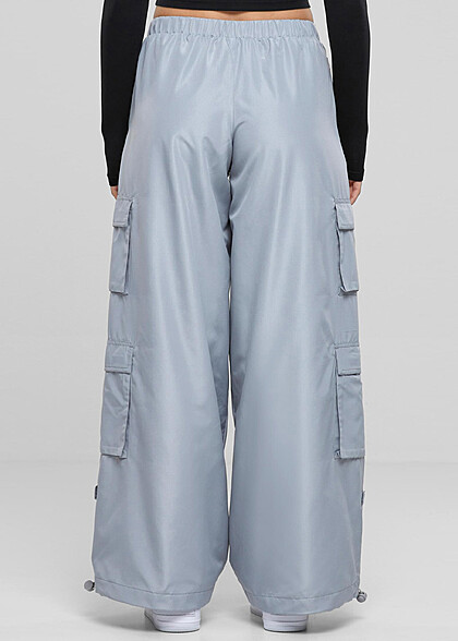 Urban Classics Damen Ripstop Double Cargohose hell grau
