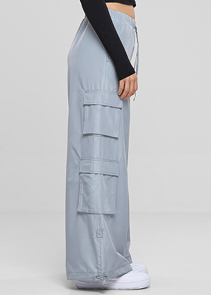 Urban Classics Damen Ripstop Double Cargohose hell grau