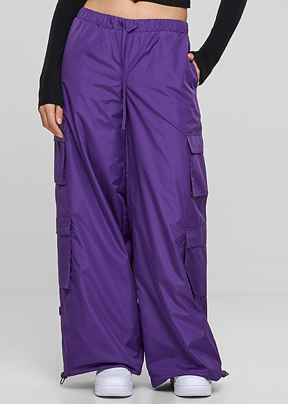 Urban Classics Damen Ripstop Double Cargohose realviolet lila