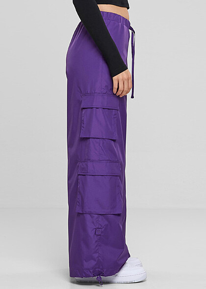 Urban Classics Damen Ripstop Double Cargohose realviolet lila