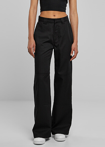 Urban Classics Damen Loose Fit Workwear Hose schwarz