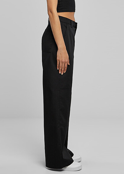 Urban Classics Damen Loose Fit Workwear Hose schwarz