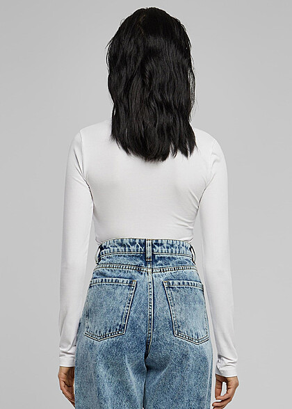 Urban Classics Damen Stretch Jersey Longsleeve Body weiss