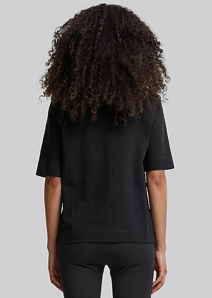 Urban Classics Damen Basic Classy T-Shirt mit Rundhals schwarz