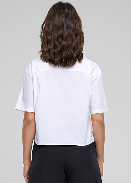 Urban Classics Damen Oversized Bluse mit Knopfleiste weiss