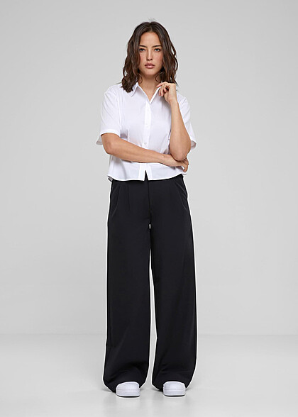 Urban Classics Damen Oversized Bluse mit Knopfleiste weiss
