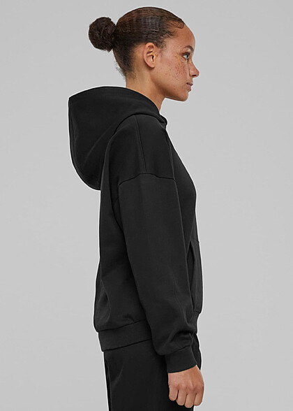 Urban Classics Damen Organic Oversized Basic Hoodie mit Kängurutasche schwarz