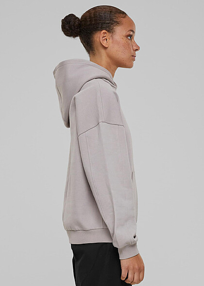 Urban Classics Damen Organic Oversized Basic Hoodie mit Kängurutasche cloud grau