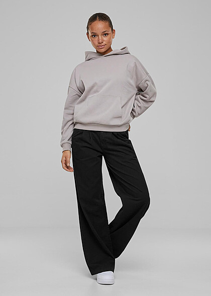 Urban Classics Damen Organic Oversized Basic Hoodie mit Kängurutasche cloud grau