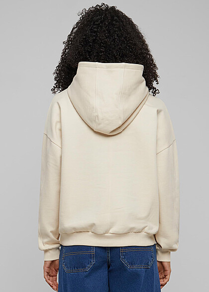 Urban Classics Damen Organic Oversized Basic Hoodie mit Kängurutasche hell beige