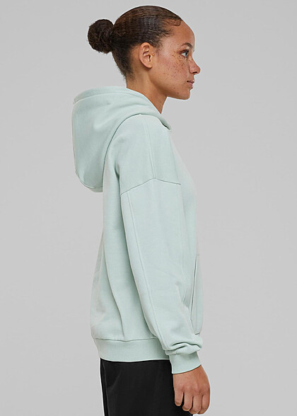 Urban Classics Damen Organic Oversized Basic Hoodie mit Kängurutasche frostmint grün