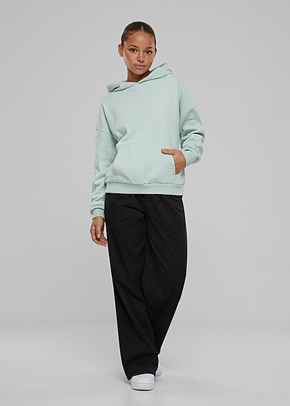 Urban Classics Damen Organic Oversized Basic Hoodie mit Kängurutasche frostmint grün